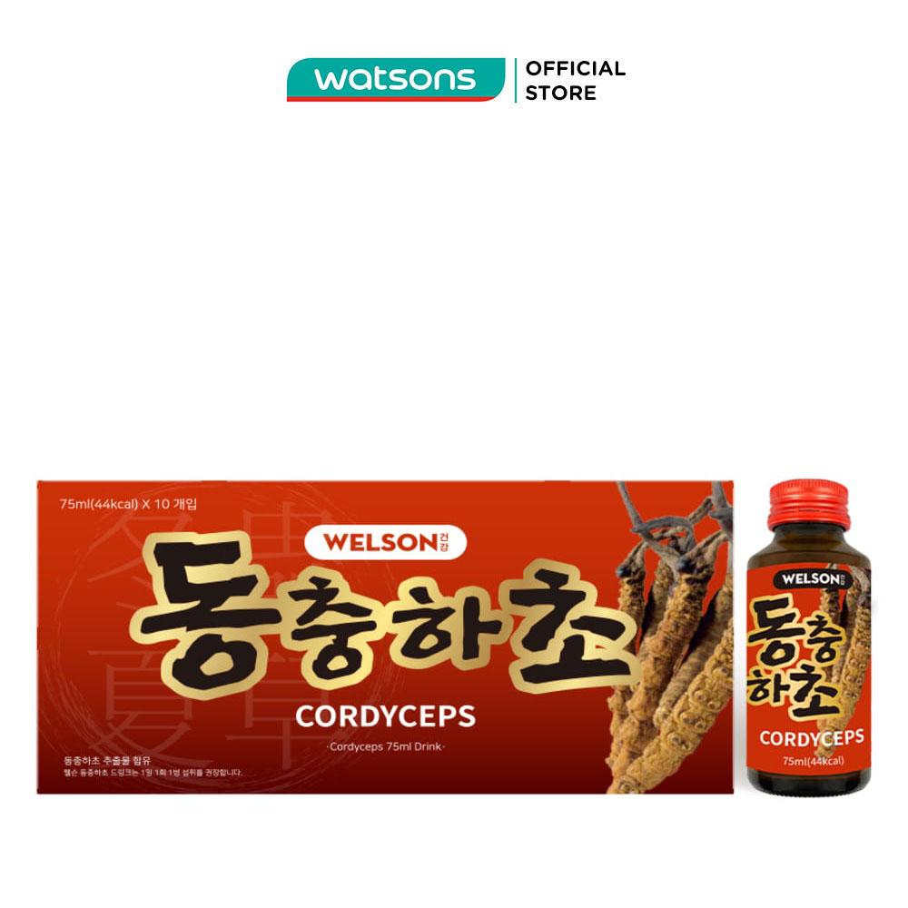 Nước Uống Welson Cordyceps Đông Trùng Hạ Thảo Tăng Cường Sức Khỏe 75ml x 10 Chai