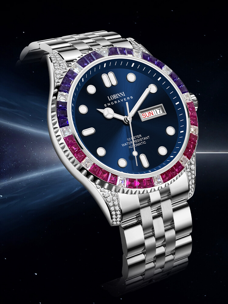Đồng hồ nam chính hãng LOBINNI L19036-1,Kính Sapphire,chống xước,chống nước 50M,BH 24 tháng,máy cơ(Automatic)