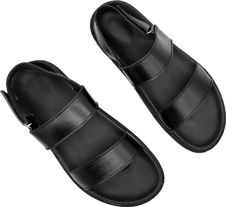 Giày Sandals Nam Quai Hậu Da Bò Thật Cực Mềm, Dáng Đơn Giản Lịch Sự, Dễ Phối Đồ DE2516 (Đen)