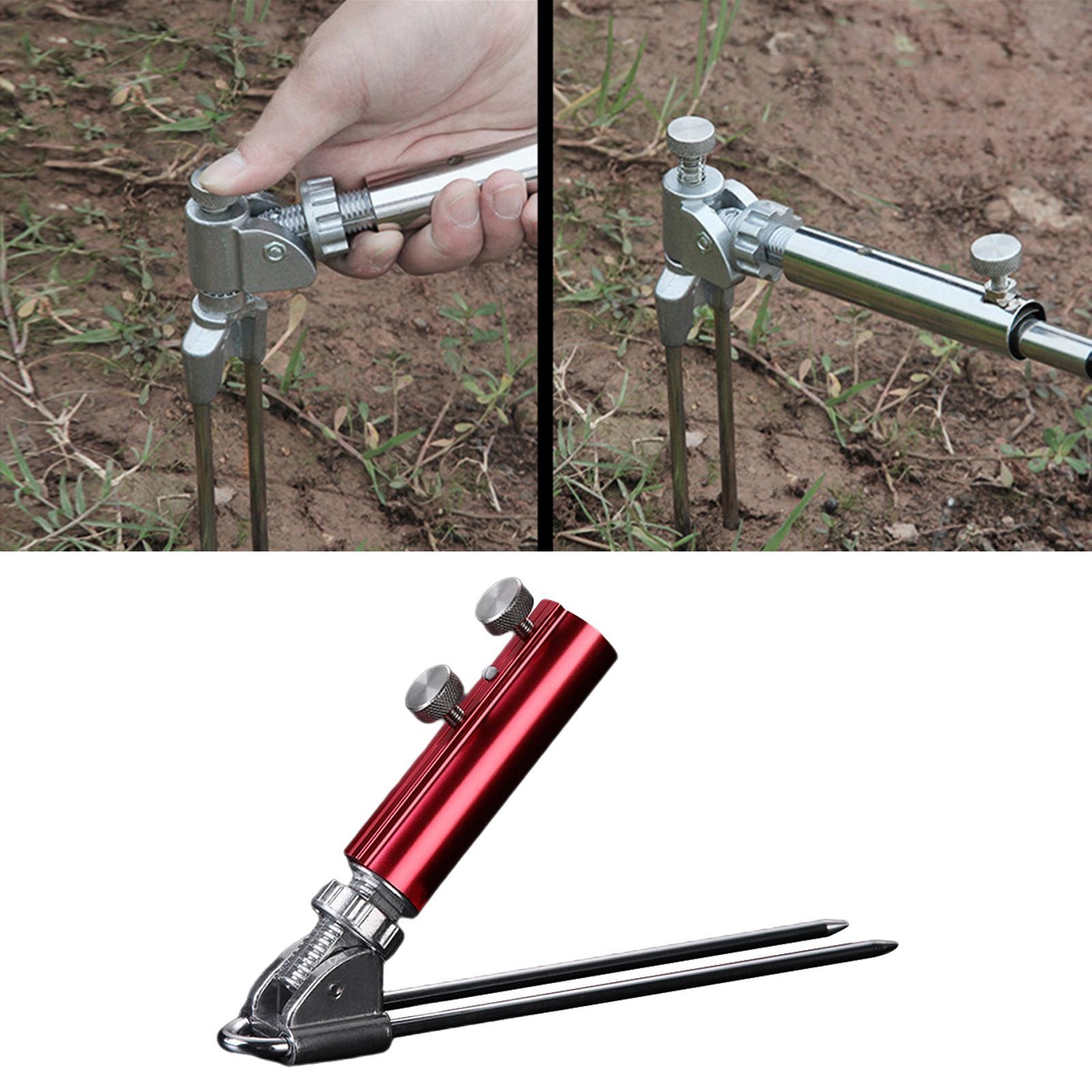 Sturdy Ground Fishing Rod Holder Stand Universal Fishing Pole Red