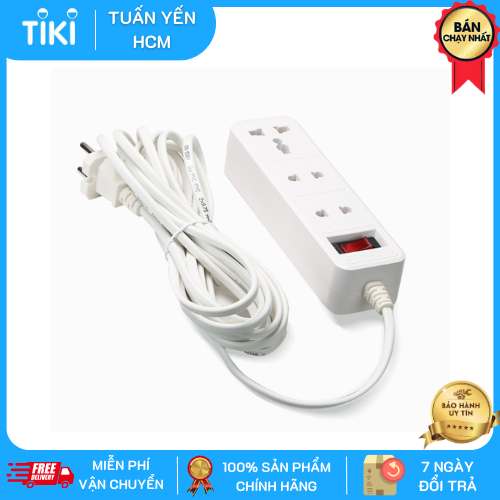 Ổ cắm điện kéo dài Rạng Đông 2m/5m Model OC04, OC05 chống giật, rơ le tự ngắt chống quá tải