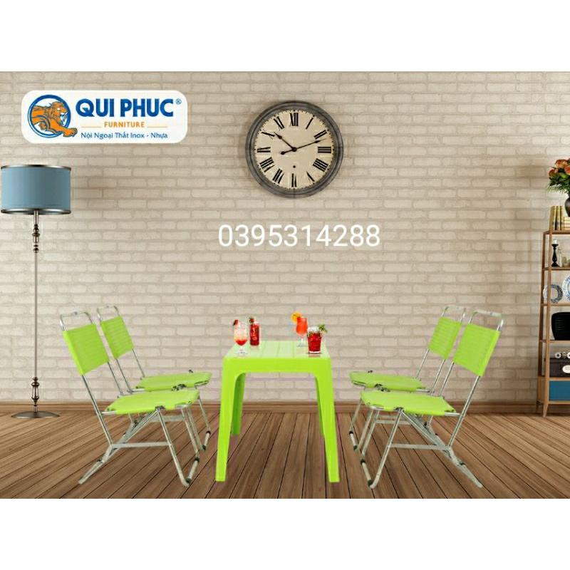 Ghế xếp cafe sườn inox mặt nhựa cao cấp loại 1