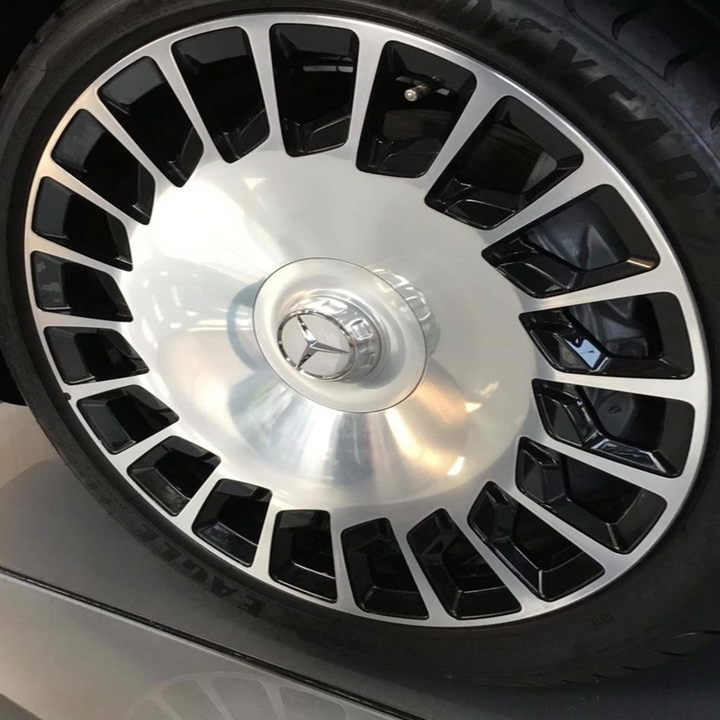 Logo chụp mâm, ốp lazang bánh xe ô tô dùng cho xe Mercedes và Maybach đường kính ngoài 65mm, chân cài 65mm, cao 50mm - TY-65