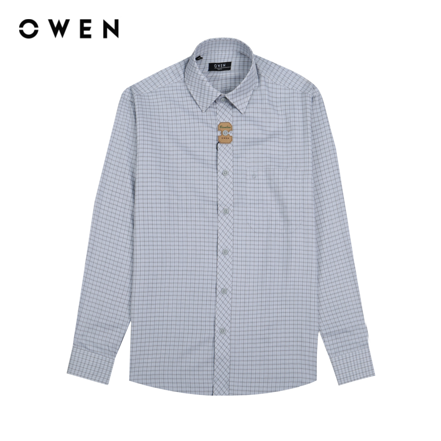 OWEN - Áo sơ mi nam Dài tay form Regular Fit chất liệu Bamboo Kẻ caro nhuyễn có túi - AR20894DT