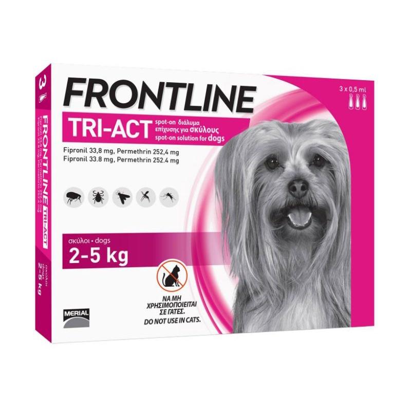 FRONTLINE TRIACT size XS cho chó từ 2 - 5kg phòng và diệt ve, Rận, Bọ chét, Ruồi, Muỗi trên chó