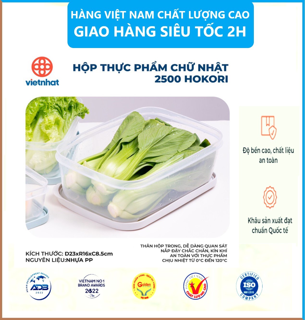 Bộ 3 Hộp Đựng Thực Phẩm Chữ Nhật Nhiều Cỡ Có Nắp , Chất Liệu Nhựa Nguyên Sinh Cao Cấp , Sản Xuất Theo Tiêu Chuẩn Châu Âu An Toàn Cho Sức Khỏe - Hàng Việt Nam 