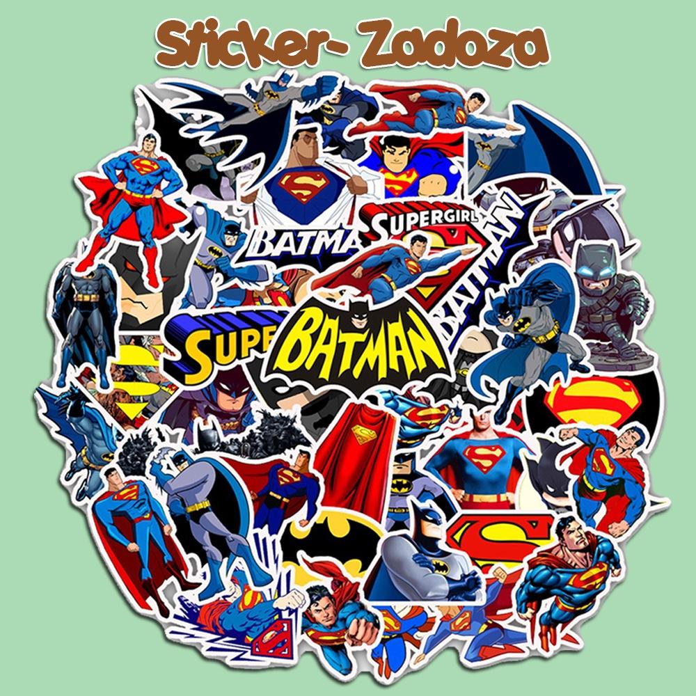 Sticker Super Man và Batman trang trí mũ bảo hiểm, đàn, guitar, ukulele, điện thoại laptop