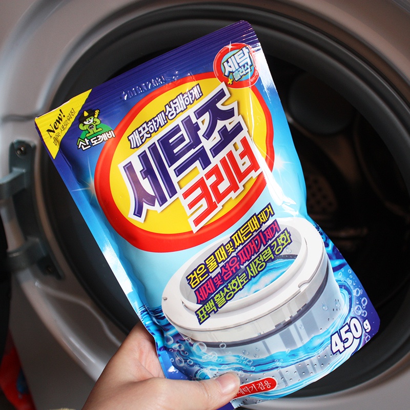 Bột Tẩy Lồng Máy Giặt Vệ Sinh Máy Giặt Hàn Quốc Loại 450g H106 - Egreen Dùng 1 Lần