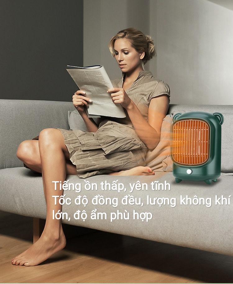 Quạt Sưởi Gốm mini công suất 500W