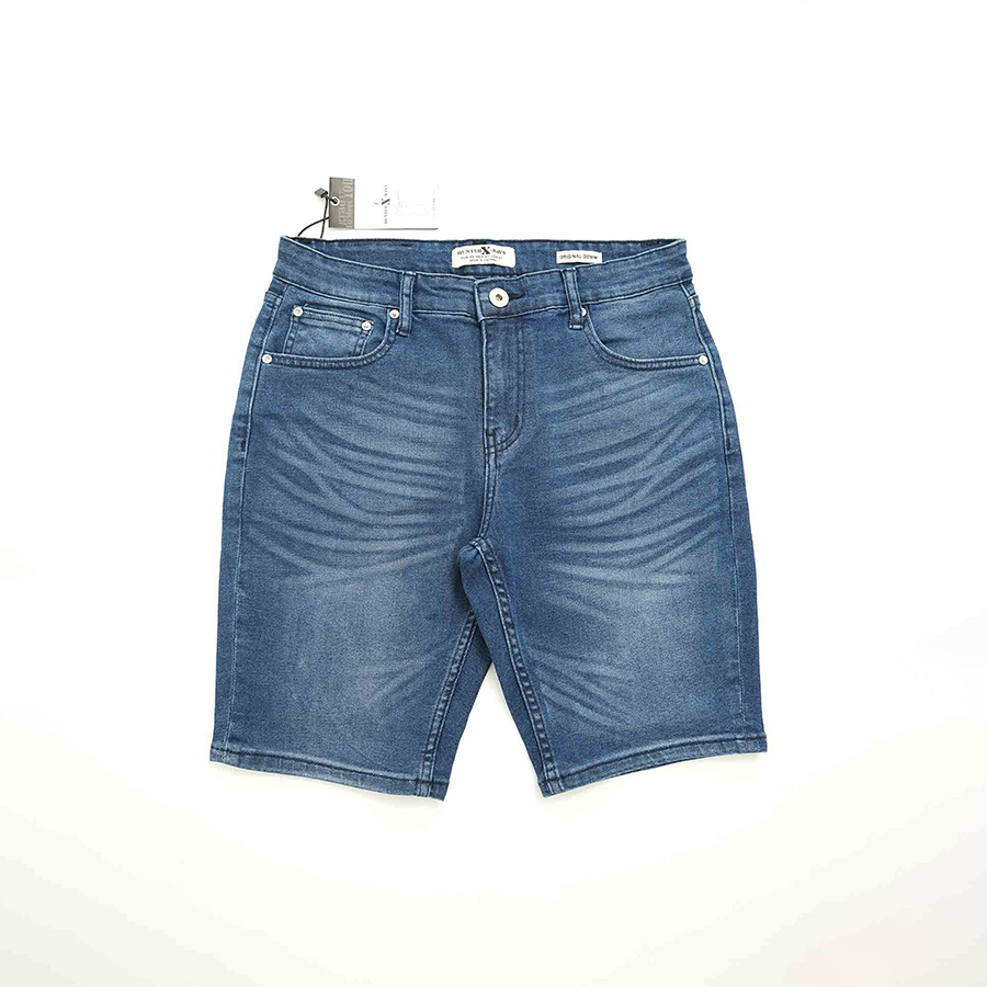 Quần Short Jeans Nam Cao Cấp HUNTER X-RAYS Form Slimfit Thun Màu Xanh S71