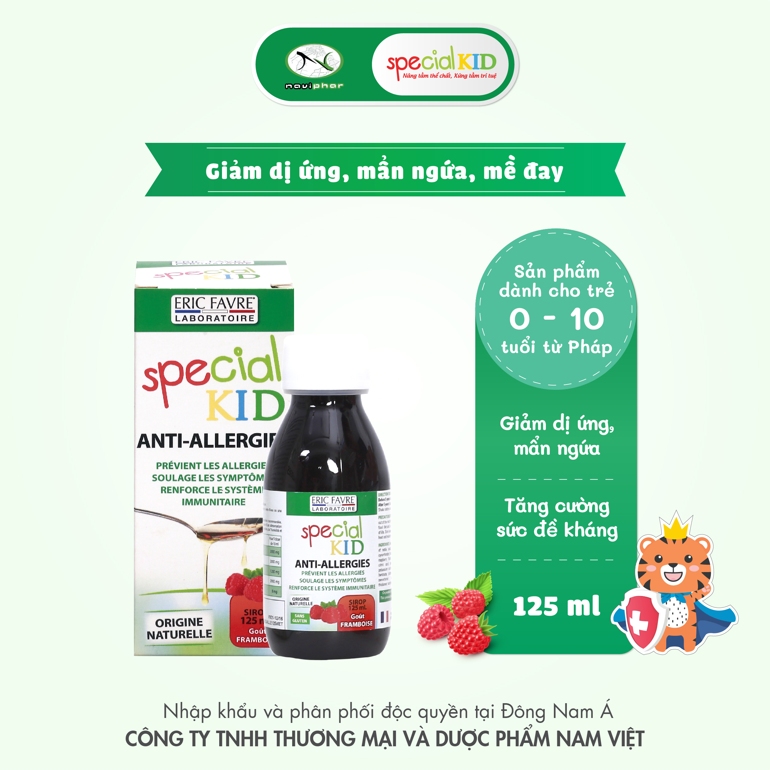 TPBVSK Special Kid Anti-Allergies - Hỗ trợ làm giảm các triệu chứng của dị ứng mẩn ngứa, nổi mề đay (125ml) [Siro – Nhập khẩu Pháp]