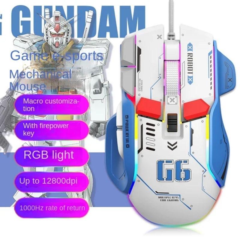 Chuột gaming máy tính có dây TEKKIN G6 GUNDAM 12800 DPI có app có 6 nút - hàng nhập khẩu