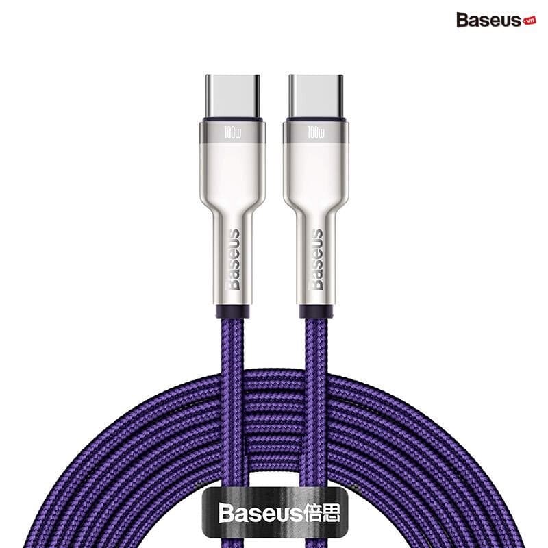 Cáp sạc siêu nhanh 100W Baseus Cafule Series Metal Data Cable Type-C to Type-C - Hàng chính hãng