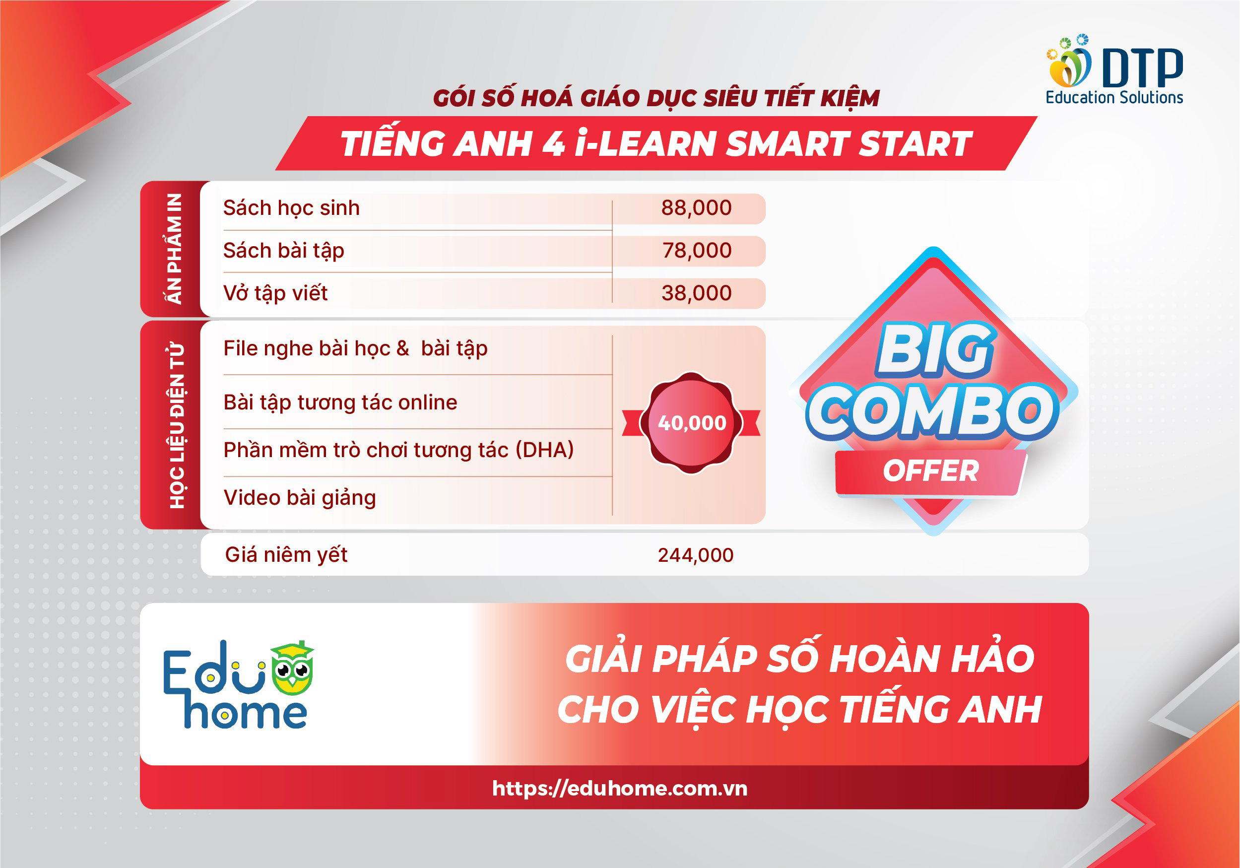 Tiếng Anh 4 i-Learn Smart Start - Gói số hóa giáo dục siêu tiết kiệm (SB, WB, NB, Digital Pack)
