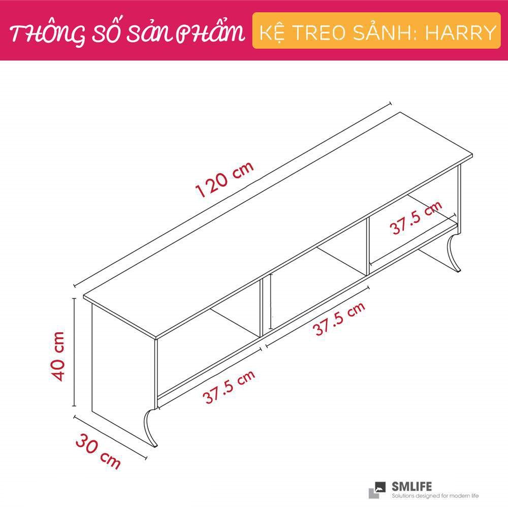 Kệ gỗ sảnh ra vào SMLIFE Harry | Gỗ MDF dày 17mm chống ẩm | D120xR30xC40cm