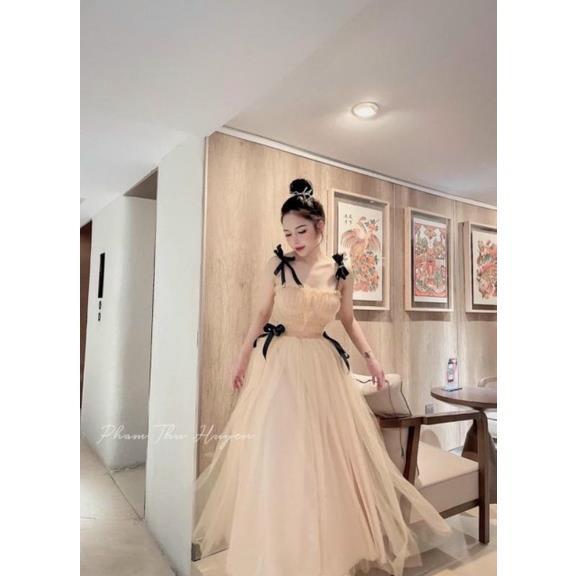 ĐẦM CÔNG CHÚA PHỐI VOAN CÓ LÓT ĐÍNH NƠ