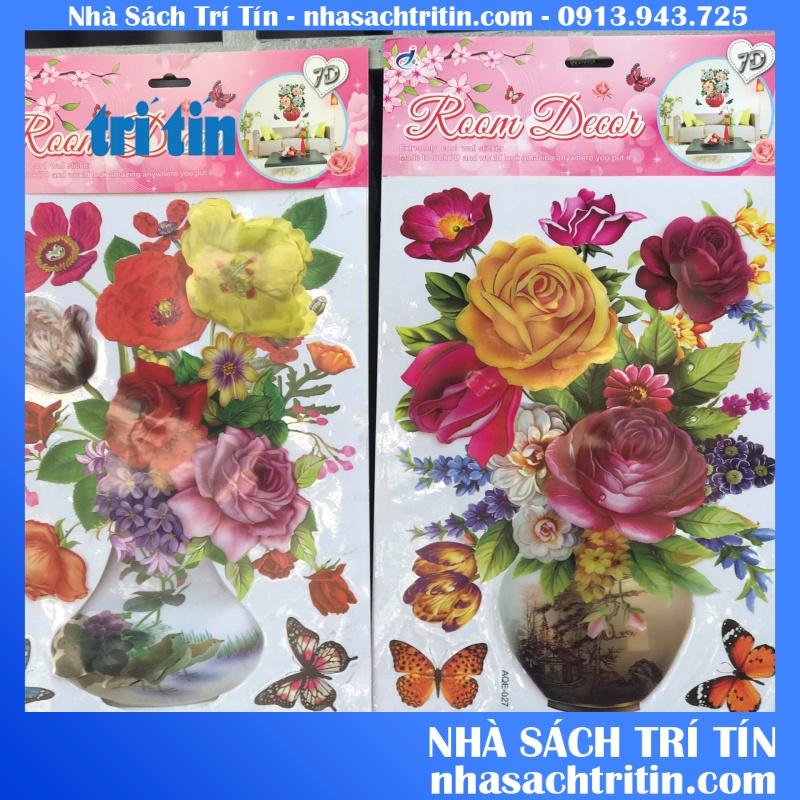 Tranh dán tường hoa nổi 7D sẵn keo dán.
