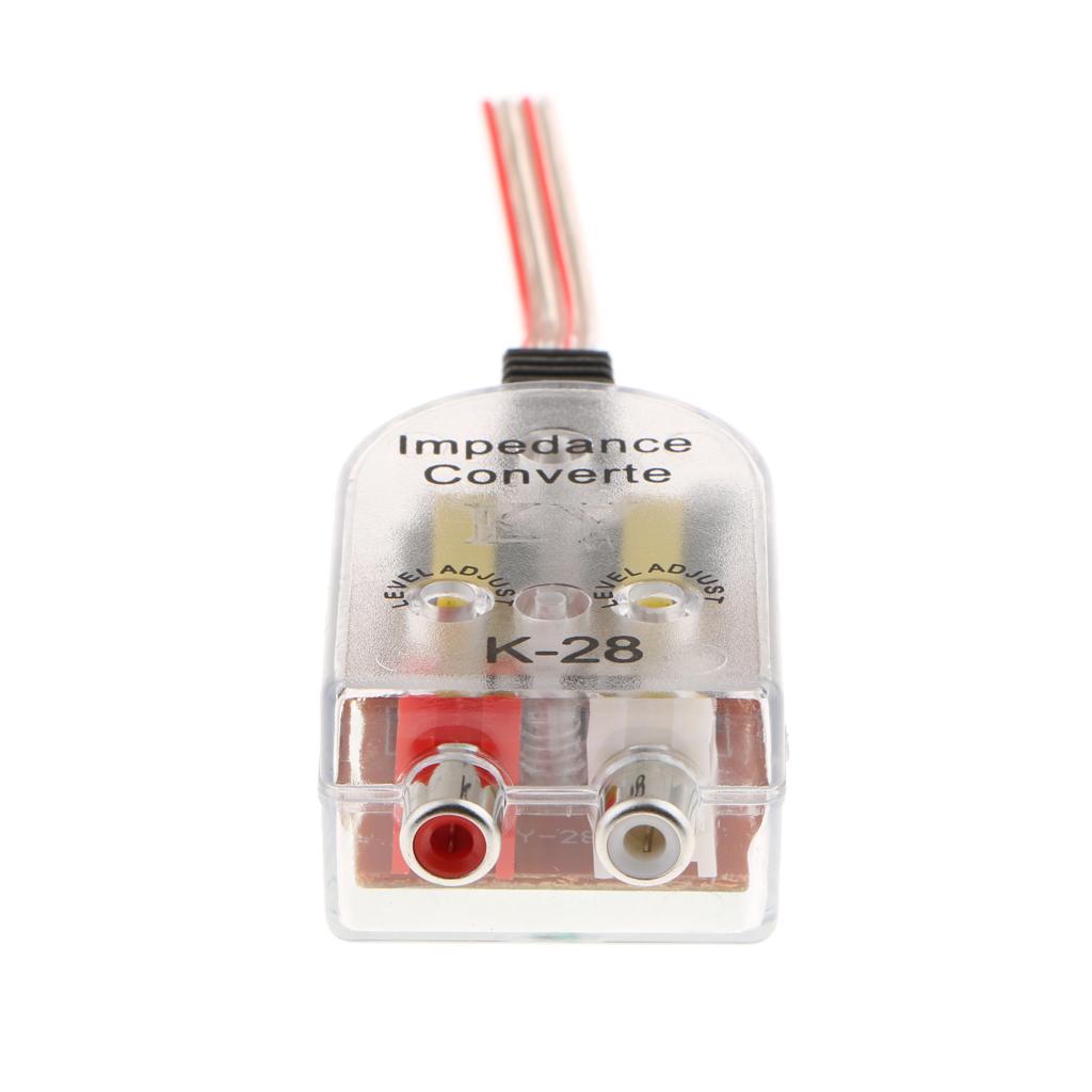 Car Vehicle RCA Subwoofer Audio Cable Wiring Adapter High to Low for CD/VCD/DVD