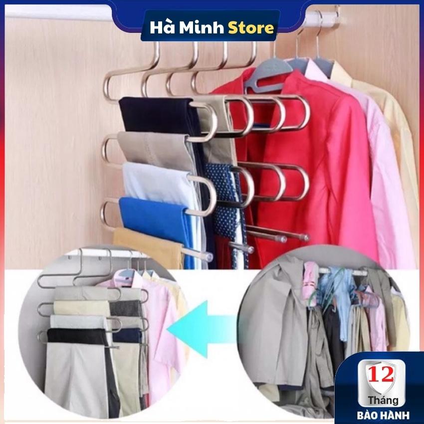 Móc Treo Quần Áo 5 Tầng Inox 304 Chắc Chắn Tiện Ích - Móc Treo Quần Áo Đa Năng Tiết Kiệm Không Gian