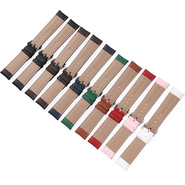 Dây đồng hồ da bê mềm họa tiết da trâu BO-29 KHÓA CÀI chống thấm nước 12 14 16 18 20 22mm