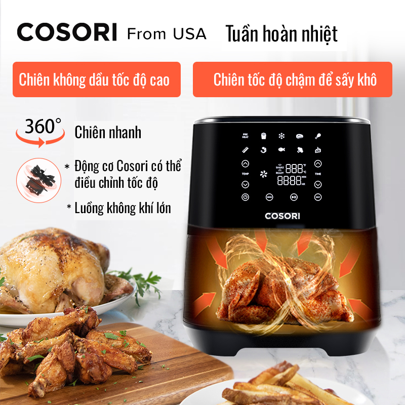 Nồi Chiên Không Dầu 5.5L COSORI CP258-AF RAM - Hàng Chính Hãng