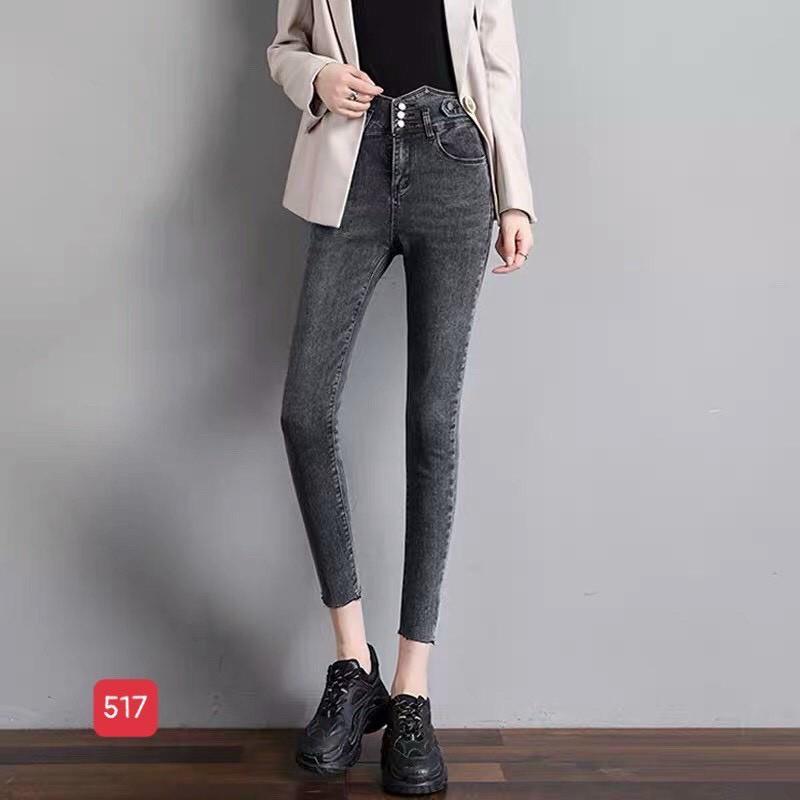 Quần Jeans Nữ Lưng Cao Chất Jean Co Giãn, Quần Bò Nữ Ống Suông Thời Trang MuradFashion NT02