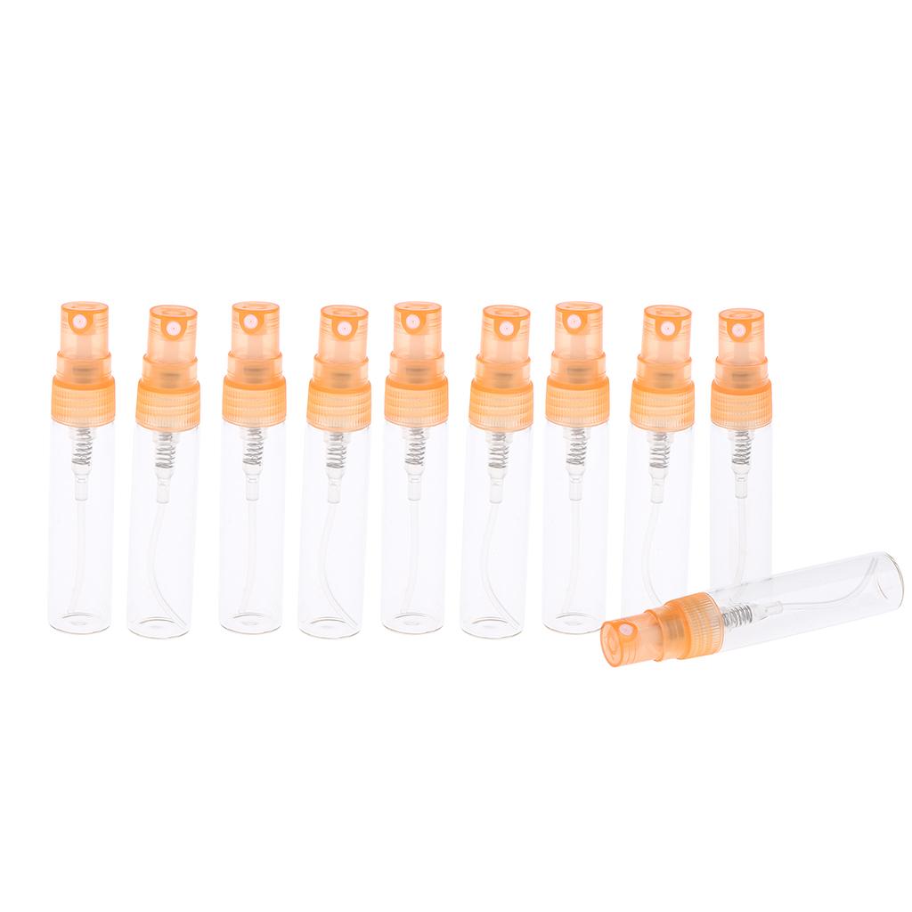 10x Empty 5/10mL Refillable Perfume Bottle Pump Spray Tube Glass Vials 5 ML