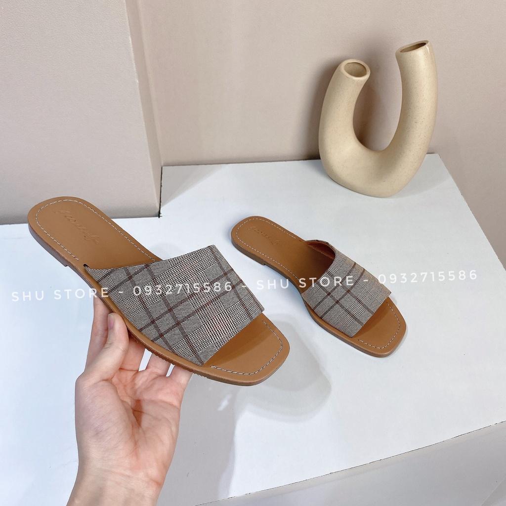 DÉP ĐẾ BỆT XINH XẮN SHU STORE - DÉP BẢN NGANG MŨI VUÔNG QUAI XÉO TO