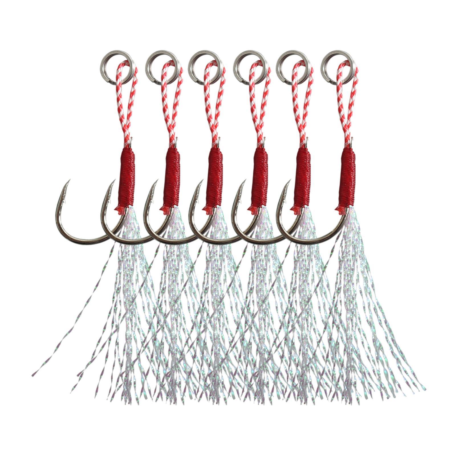 Fishing Assist Hooks Fast Slow Jig Fishing Hook Carbon Steel Assist Hook Saltwater for Jigging Vertical Jigging Lures Circle Hooks