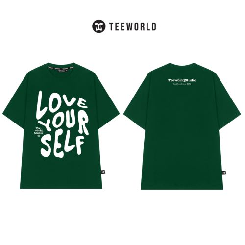 2 Áo thun Teeworld Love Yourself Form Unisex Nam Nữ 2 Màu Cùng Size