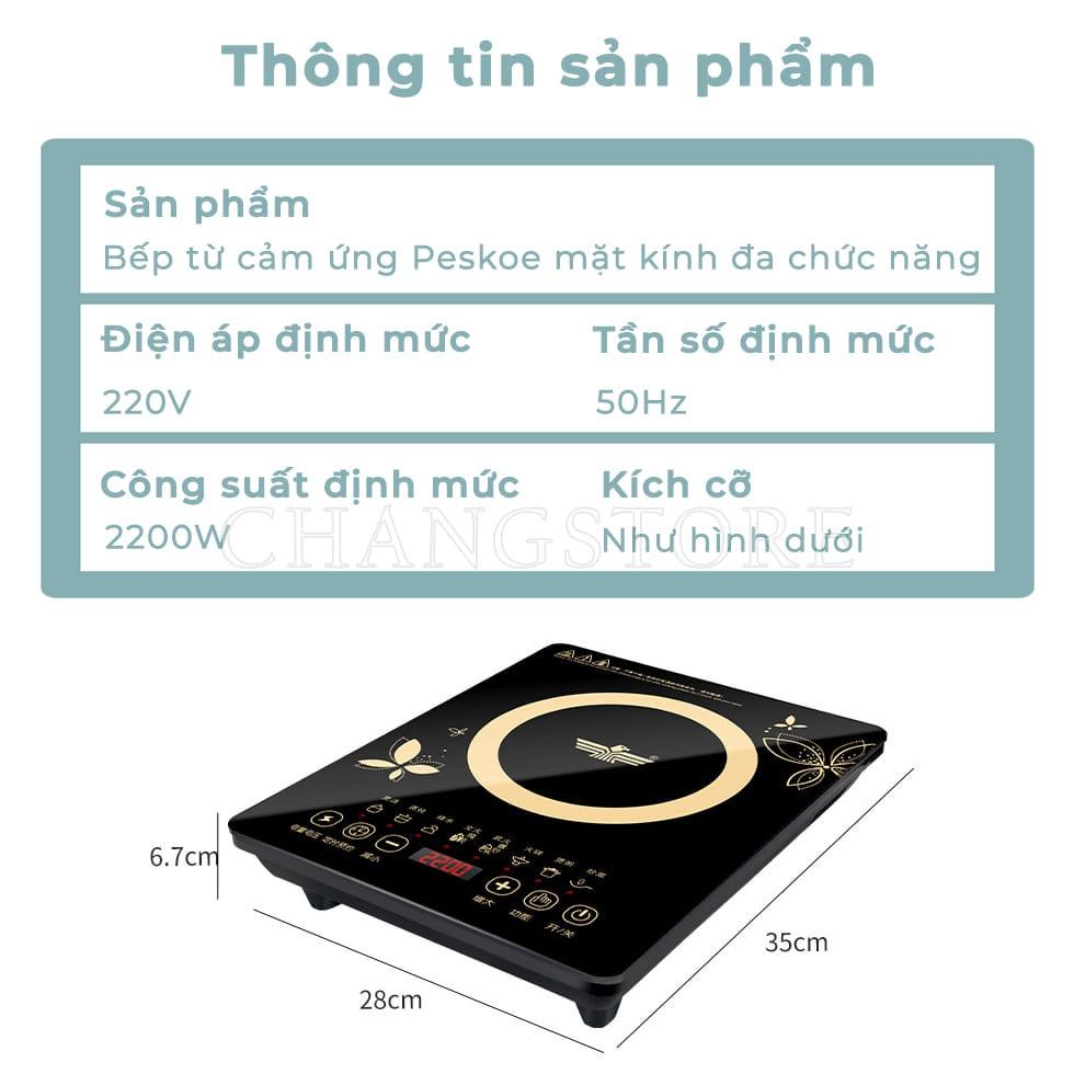 Bếp Từ Cảm Ứng PESKOE Mặt Kính Đa Chức Năng - Chịu Nhiệt Tốt Siêu Tiết Kiệm Điện