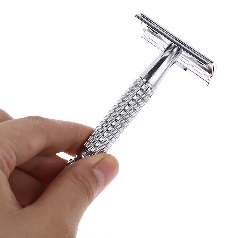 Dao Cạo INOX Cổ Điển 7701 + Tặng Kèm 10 Lưỡi Dao Cạo , Phong Cách Tháo Rời, Chất Lượng, Hộp gương, Dao Cạo FULLBOX