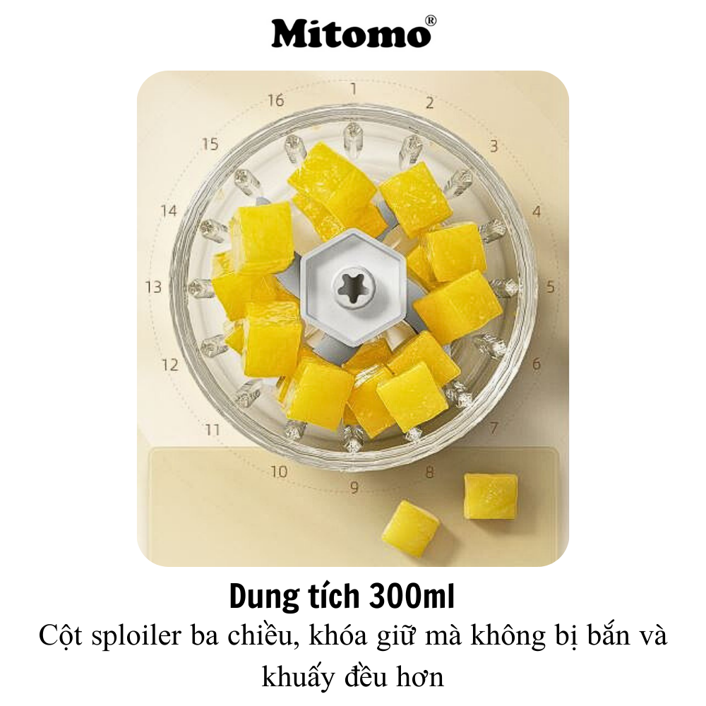 Máy xay hành tỏi ớt, xay thịt đa năng Mitomo MT-350 - Hàng chính hãng