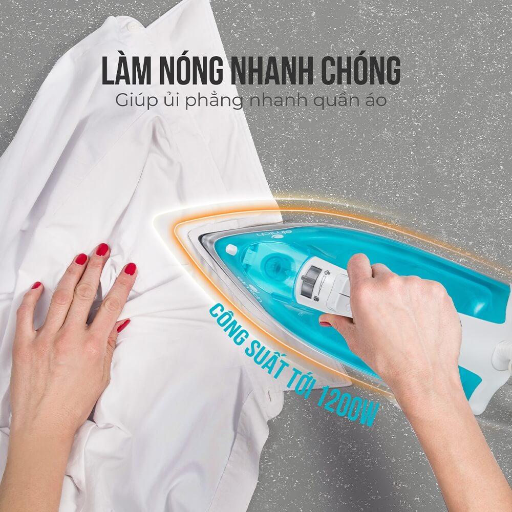 Bàn ủi hơi nước Elmich SIE-3438 1100W, SIE-3436 11200W, Hàng chính hãng, chống cặn nước - JoyMall