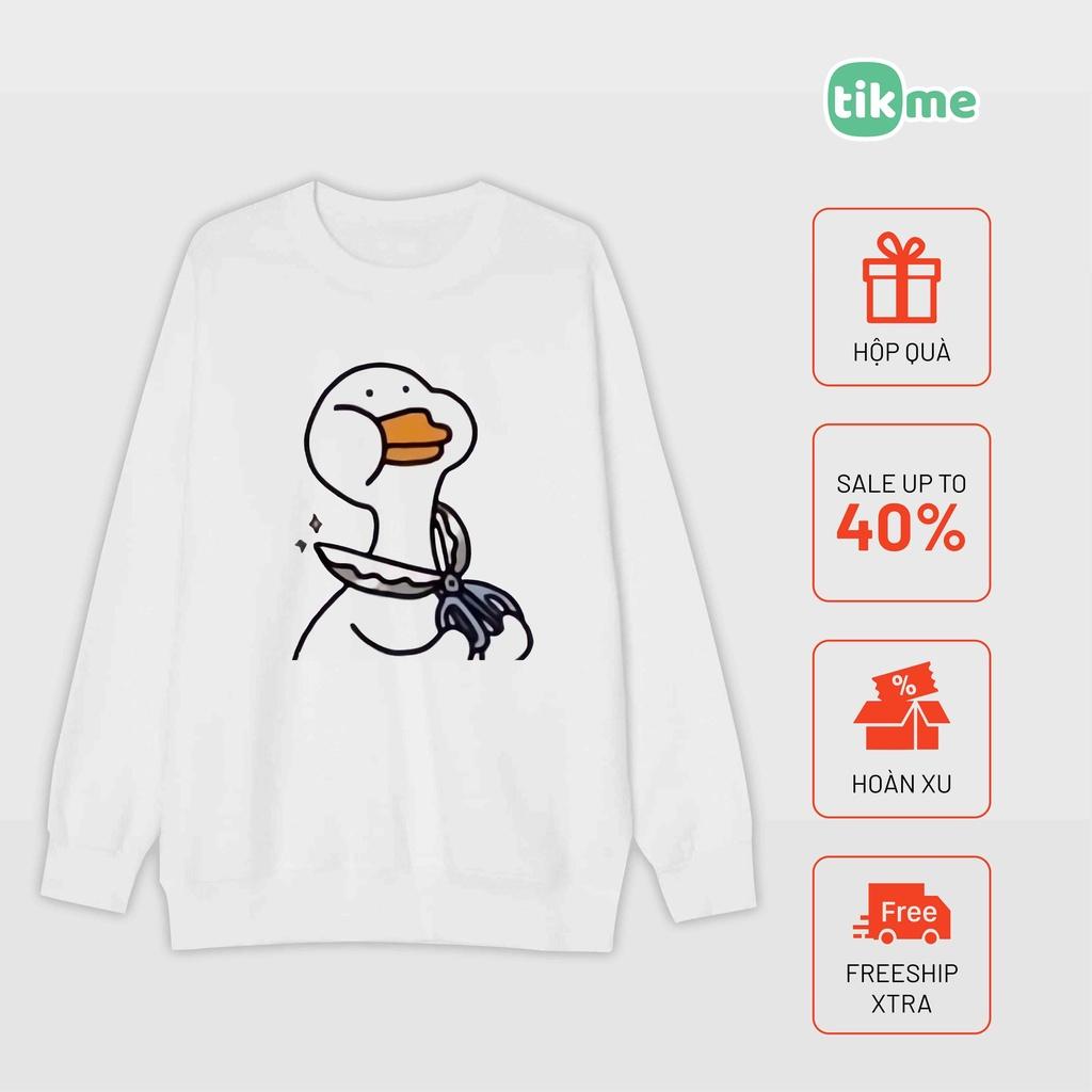 Áo nỉ sweater tikme nam nữ vịt con ngốc nghếch có ảnh thật shop tự chụp size XS-2XL