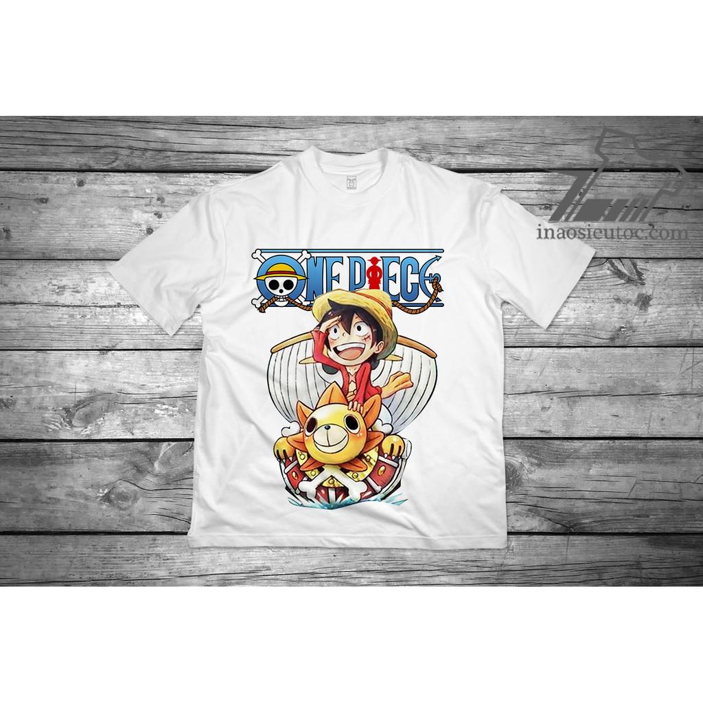 Áo LuffyÁo One Piece in hình Luffy chibi màu trắng đẹp siêu ngầu giá siêu rẻ nhất vịnh bắc bộ