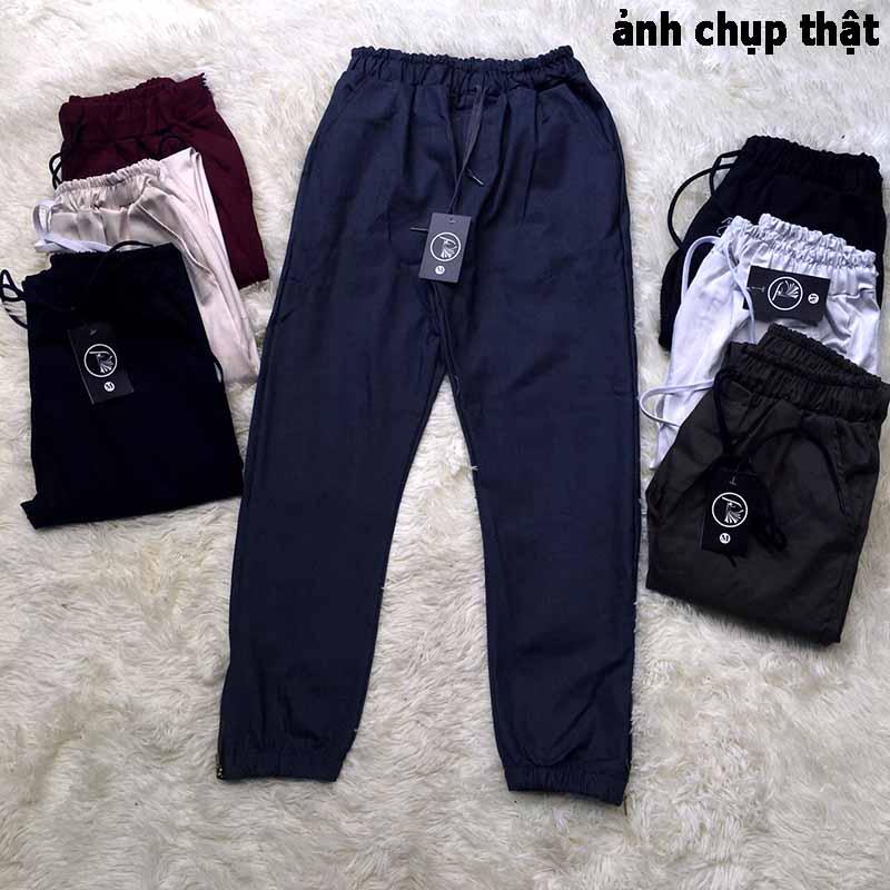 Quần kaki jogger khóa chíp Dài Bo chun nam nữ - Chất Vải Kaki Kiểu Thể Thao UNISEX sáu Màu Đen.xám,,xanh,đỏ,rêu... 05x