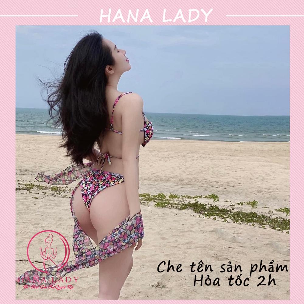 Bikini sexy - Đồ tắm đi biển dây quyến rũ nâng ngực hoa xinh BN139
