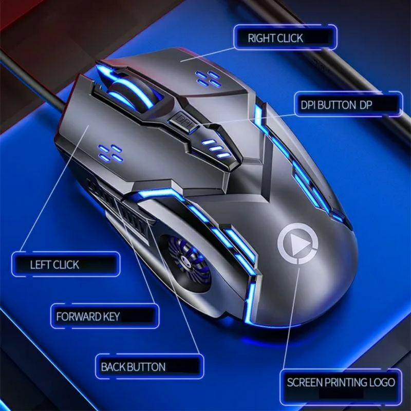 Chuột Gaming Máy Tính TEKKIN G5 PRO LED đổi màu Có Dây màu cực đẹp chuyên game  - hàng nhập khẩu