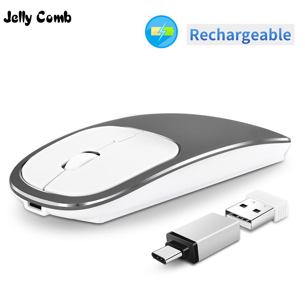 Sữa Ong Chúa Lược Sạc Loại C + USB 2.4GWireless Chuột Hai Chế Độ Kim Loại Noiseless Silent Chuột Cho MacBook Laptop máy Tính Laptop