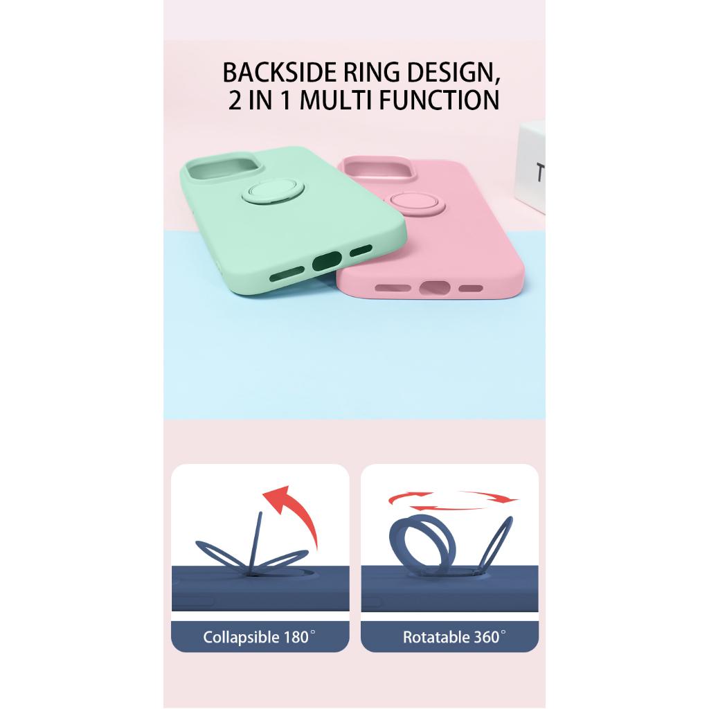 Ốp lưng dẻo MIPOW kèm Ring Stand TPU Leather cho iPhone 15 Series - Hàng chính hãng