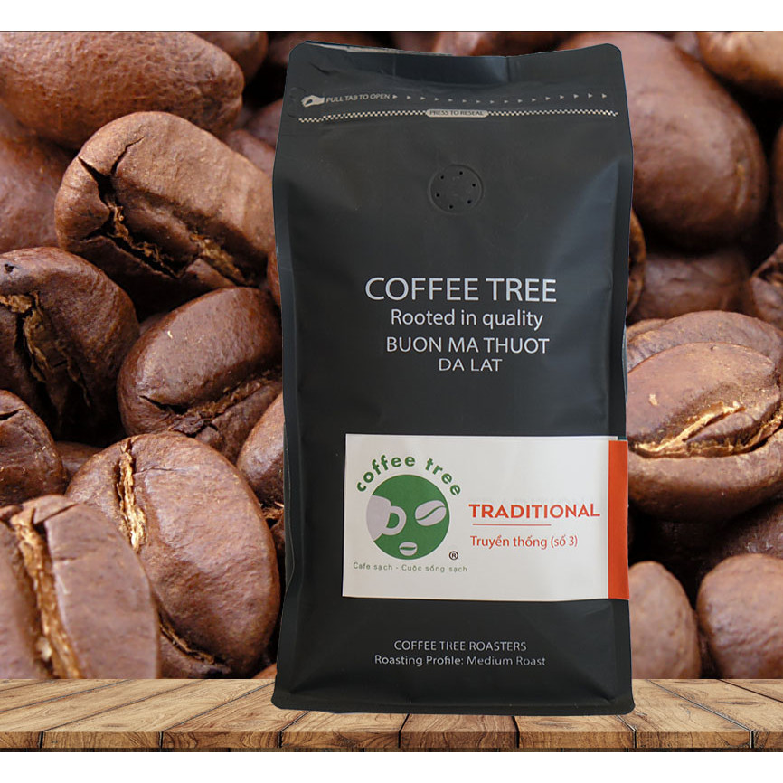 Cà phê bột 100% nguyên chất truyền thống số 3 Coffee Tree 500gr thơm ngon, đậm đà, gu mạnh (Cà phê)