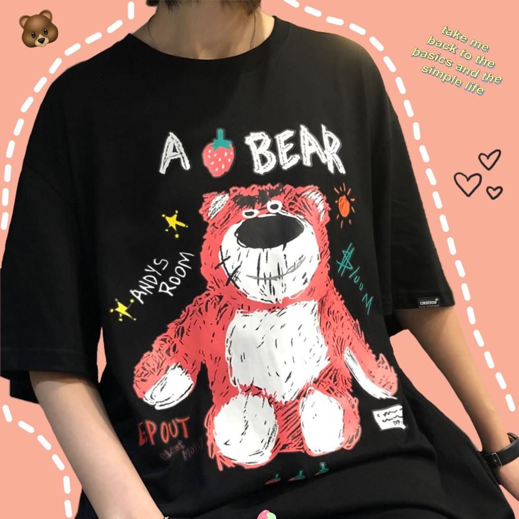 Áo Thun Tay Lỡ Form Rộng Unisex GẤU A BEAR