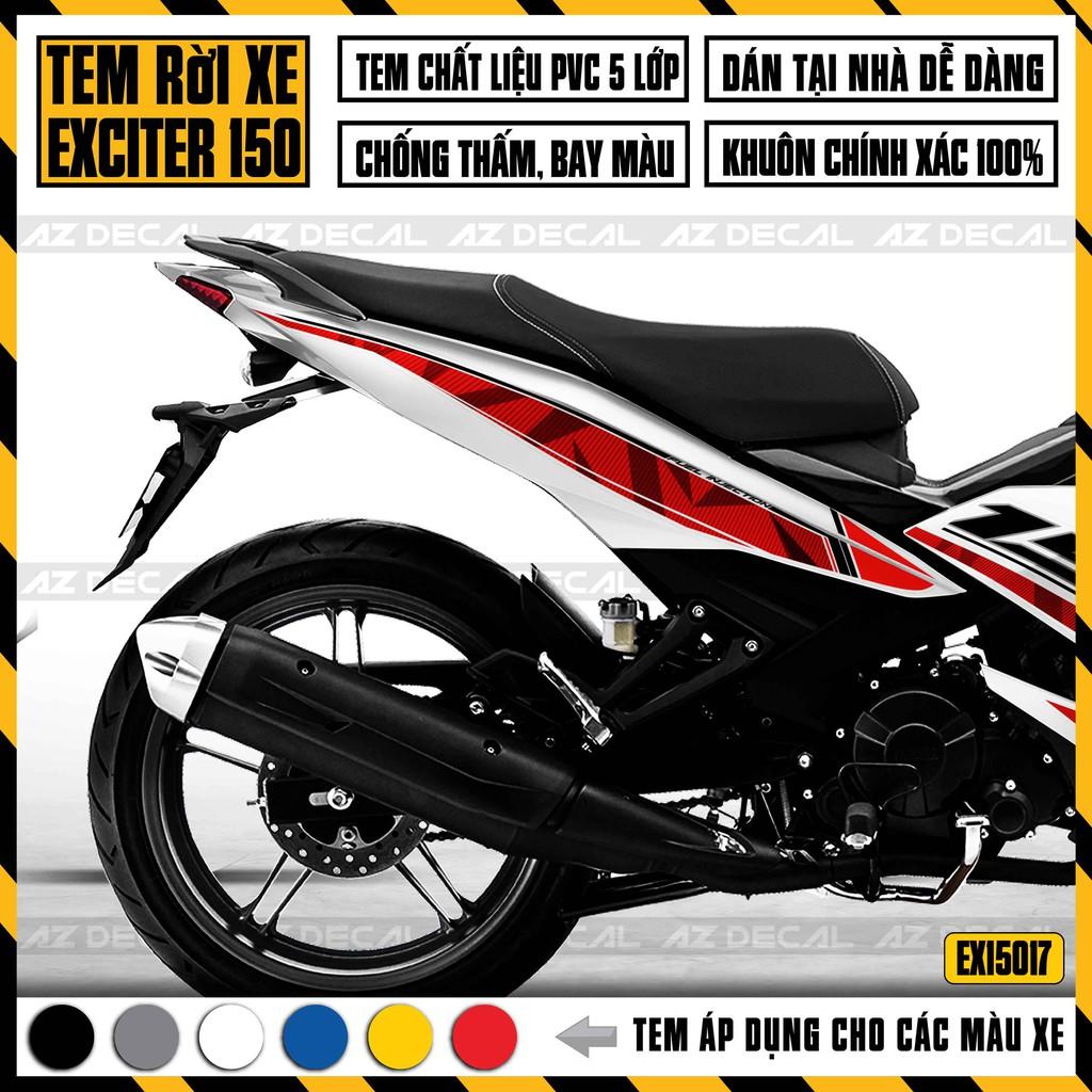 Tem Rời Dán Xe Exciter 150 Mẫu Họa Tiết 3D | EX15017 | Decal Xe Ex150 Chất Liệu PVC Chống Bay Màu, Chống Nước - Xanh Đen