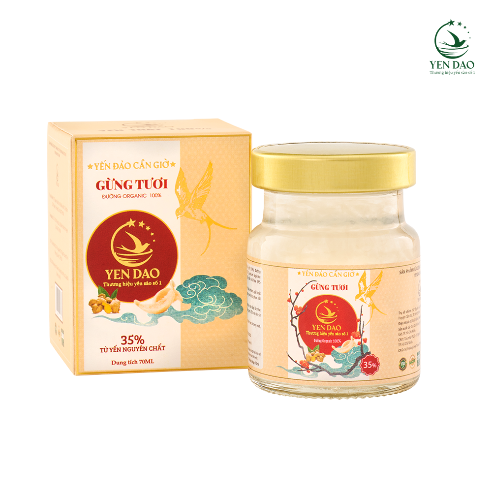 Yến Hũ Gừng tươi Yến Đảo Cải Thiện Sức Khỏe, Giảm Tình Trạng Lão Hóa Trên Da 70ml/ Hũ