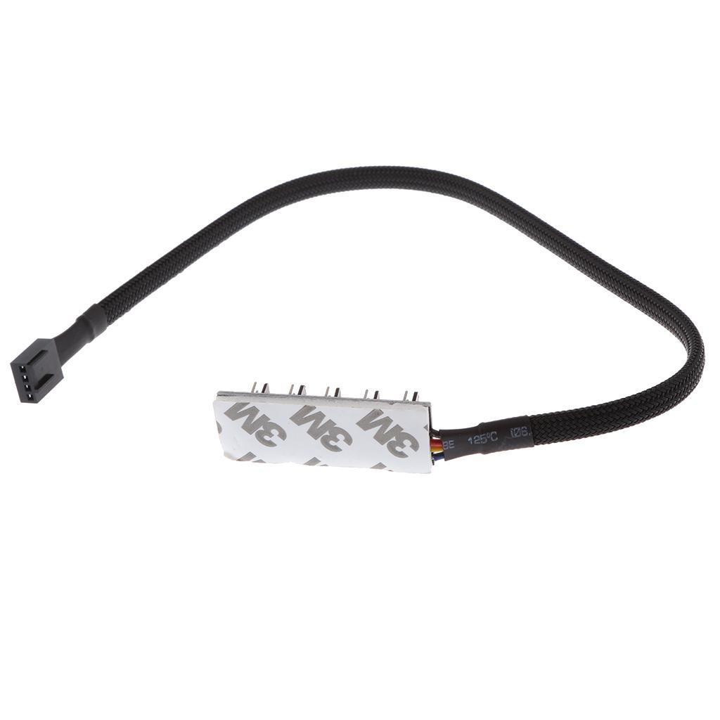 5 Way PWM Splitter Hub 4pin/3pin CPU Computer Fan Black Sleeved 12V