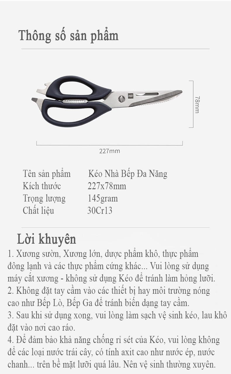 Kéo Nhà Bếp Đa Năng Huohou HU0062