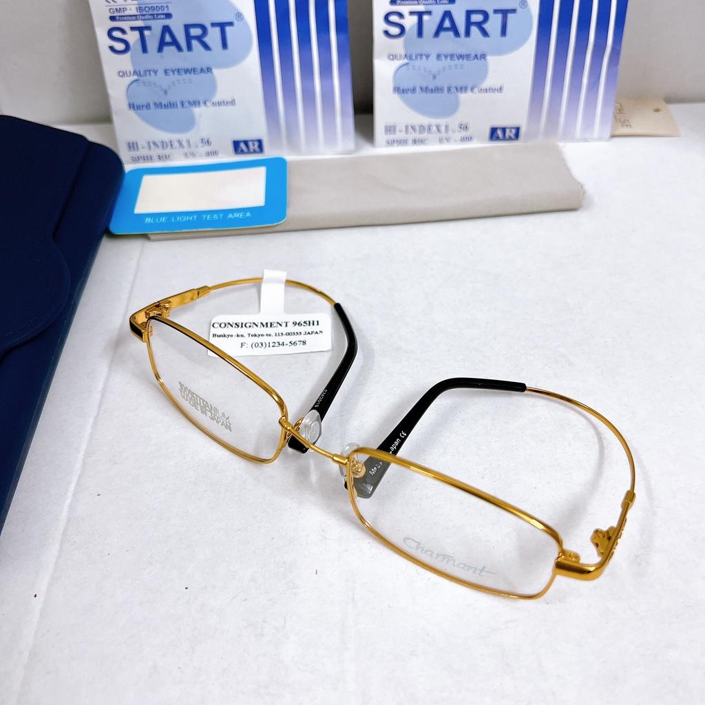 Gọng kính Charm  siêu dẻo bẻ cong 360 KT06UNIQUI Vàng gold cao cấp Nam nữ chống va đập cực tốt
