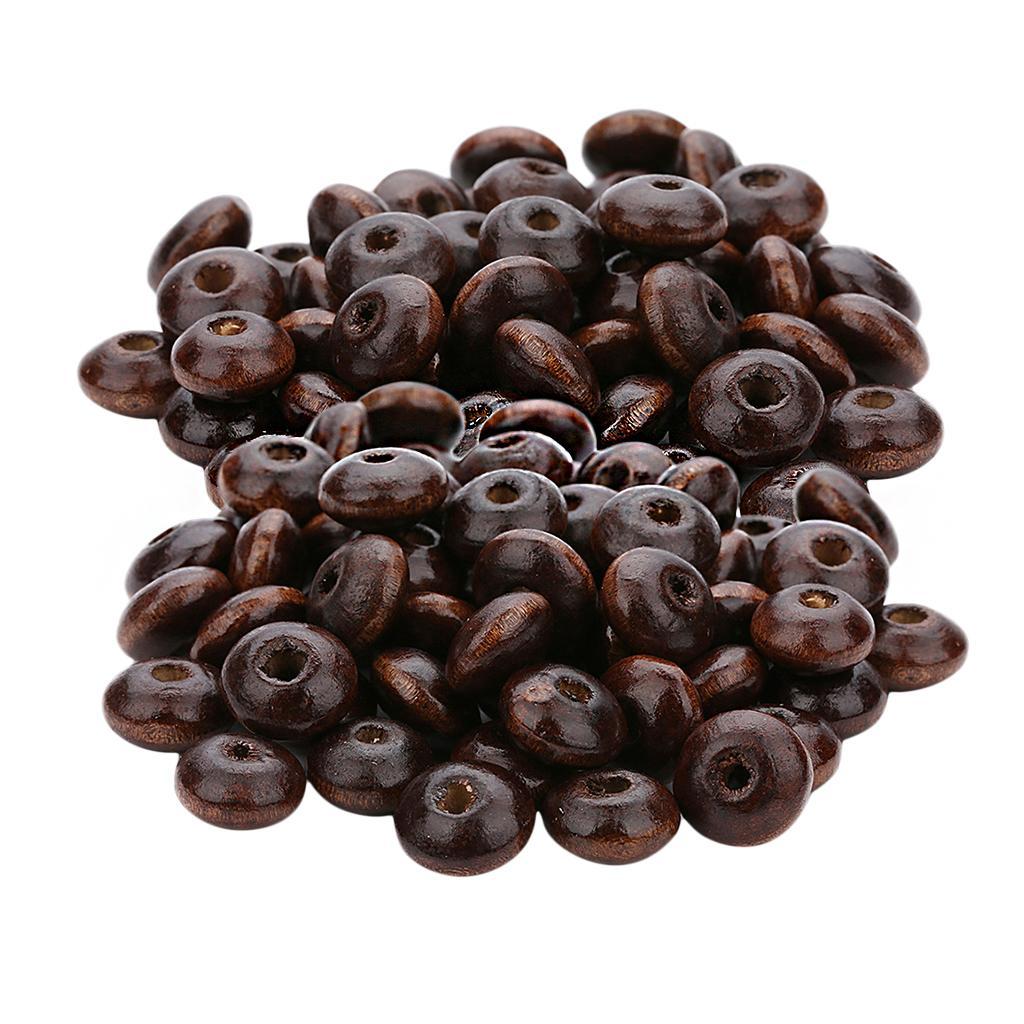 300Pack Natural Abacus Wooden Spacer Beads DIY Macrame Jewelry Charms Crafts