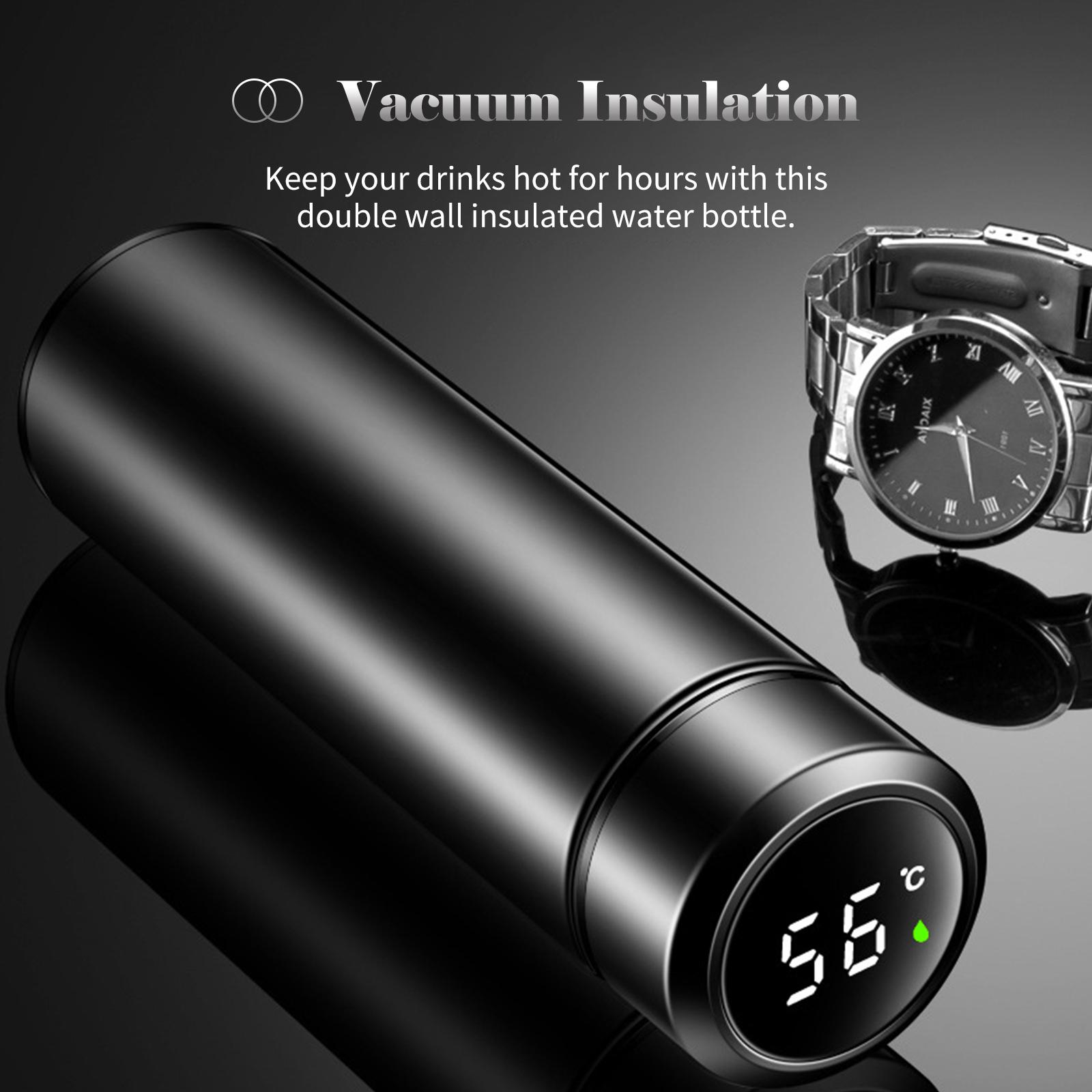 Bình cà phê cách nhiệt chân không có bộ lọc có thể tháo rời, mặt đèn LED hiển thị Temp Travel Slim Coffee